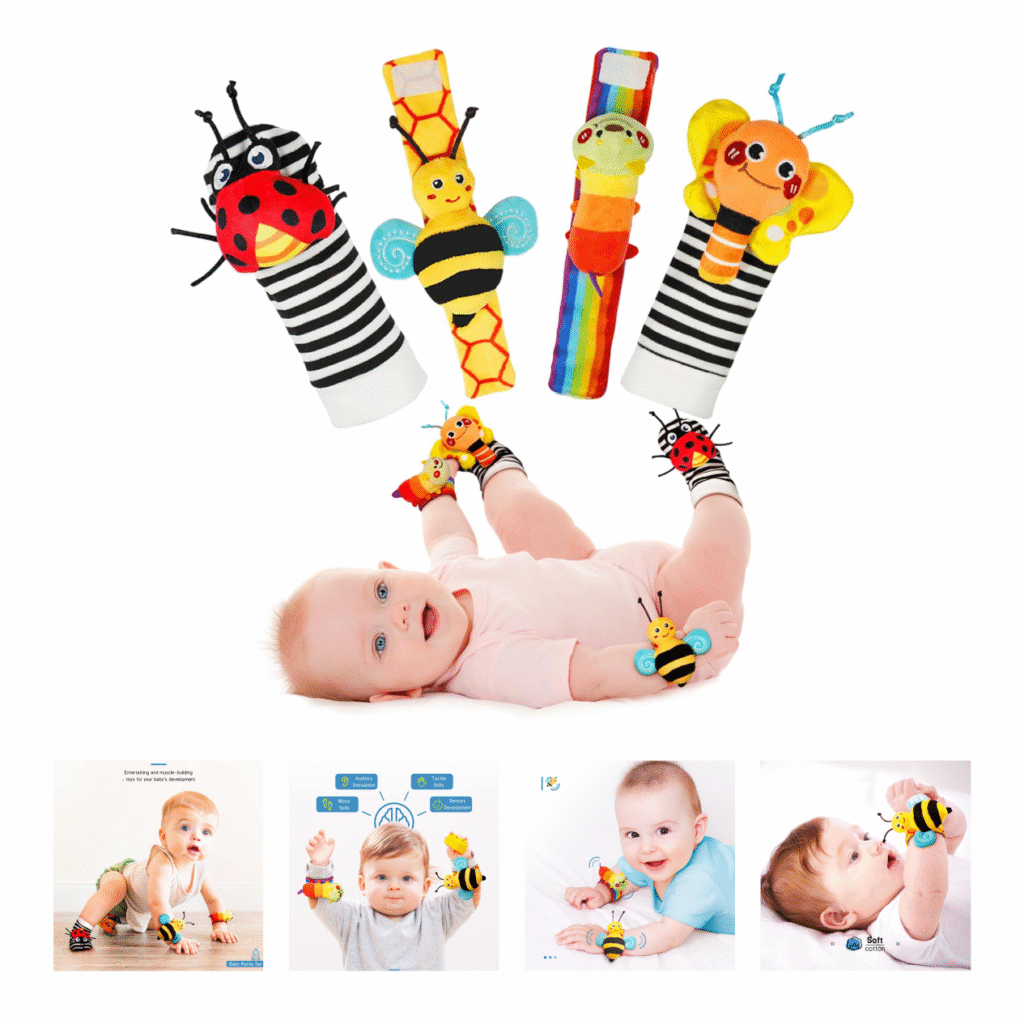 Infinno Juego de calcetines de sonajero para muñeca y buscador de pies, juguetes perfectos para bebés de 0 a 12 meses parabebe.com.co